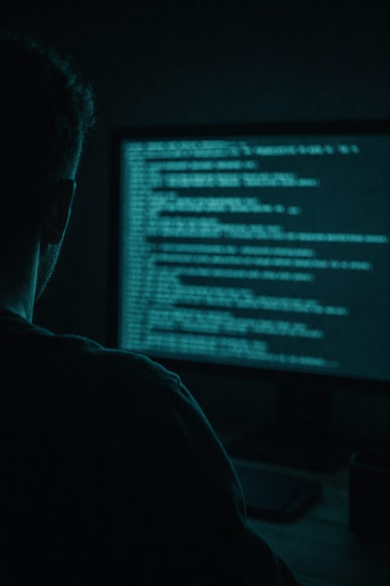 Engineer working at a Linux terminal